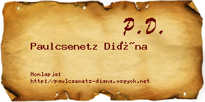 Paulcsenetz Diána névjegykártya